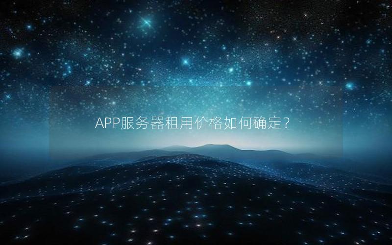 APP服务器租用价格如何确定？