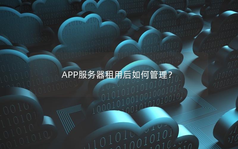 APP服务器租用后如何管理？