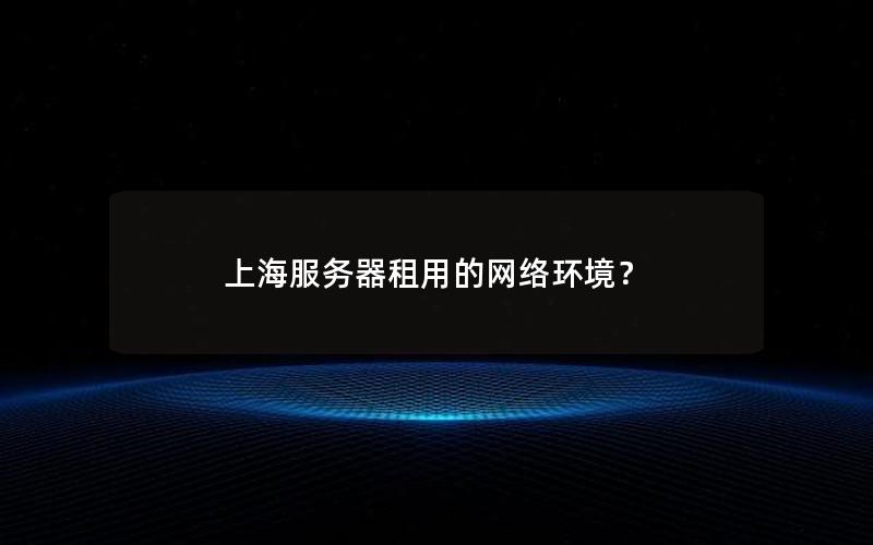 上海服务器租用的网络环境？