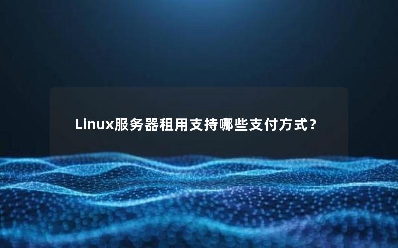 Linux服务器租用支持哪些支付方式？