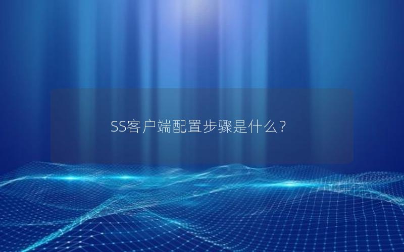 SS客户端配置步骤是什么？