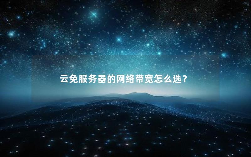 云免服务器的网络带宽怎么选？