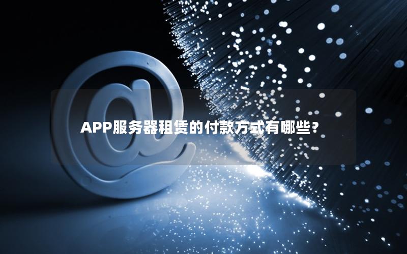 APP服务器租赁的付款方式有哪些？