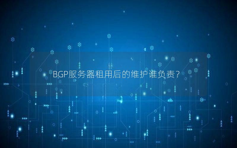 BGP服务器租用后的维护谁负责？