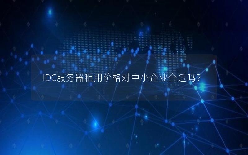 IDC服务器租用价格对中小企业合适吗？