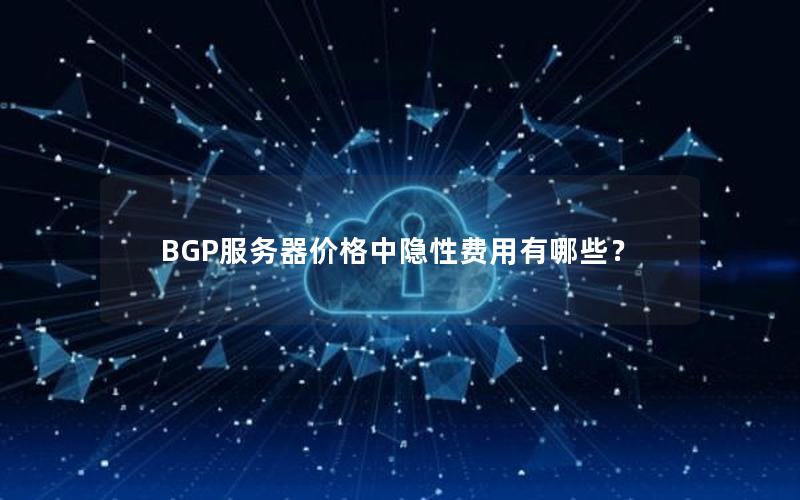 BGP服务器价格中隐性费用有哪些？