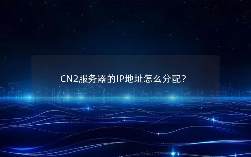 CN2服务器的IP地址怎么分配？