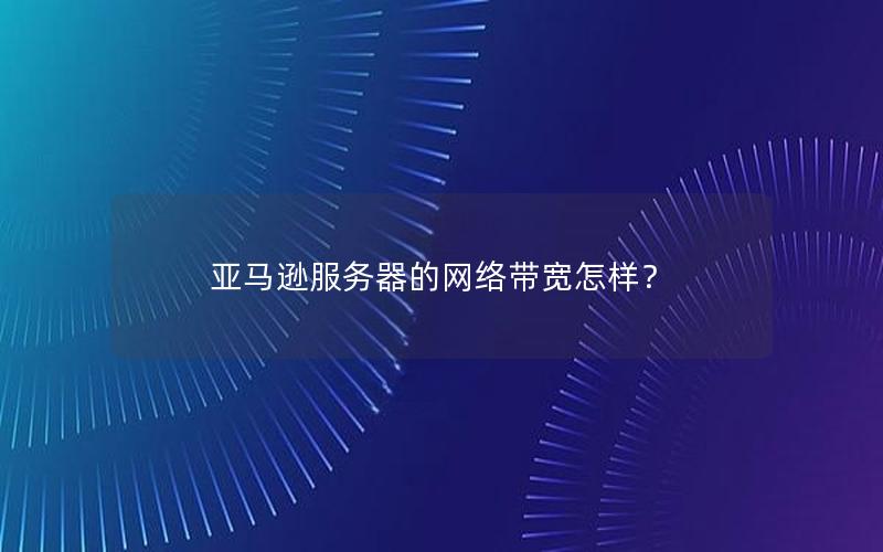 亚马逊服务器的网络带宽怎样？