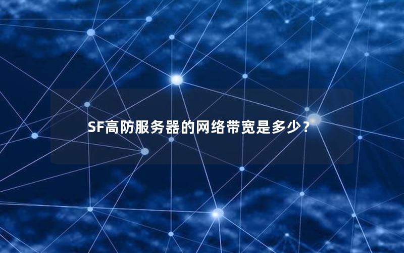 SF高防服务器的网络带宽是多少？