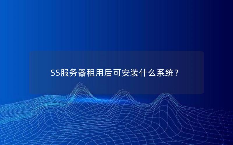 SS服务器租用后可安装什么系统？