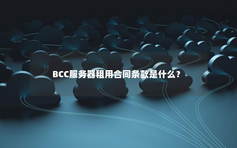 BCC服务器租用合同条款是什么？