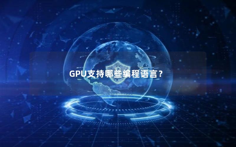 GPU支持哪些编程语言？