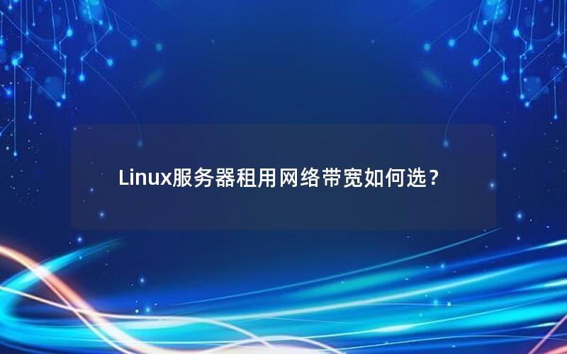 Linux服务器租用网络带宽如何选？