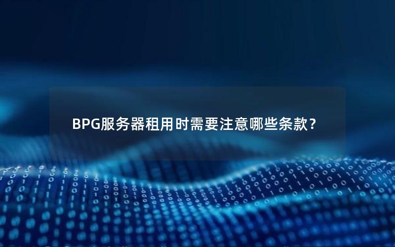 BPG服务器租用时需要注意哪些条款？