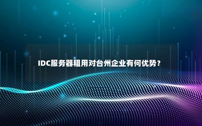 IDC服务器租用对台州企业有何优势？