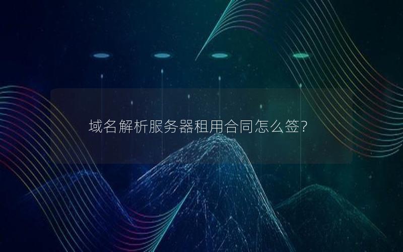 域名解析服务器租用合同怎么签？