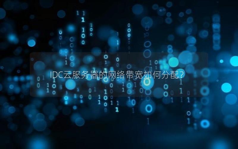 IDC云服务器的网络带宽如何分配？