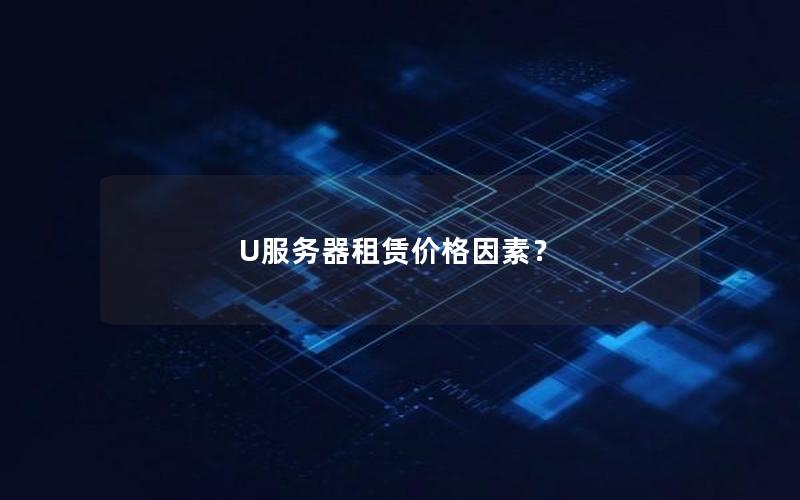 U服务器租赁价格因素？