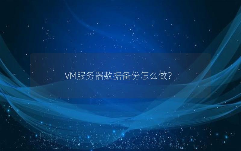 VM服务器数据备份怎么做？