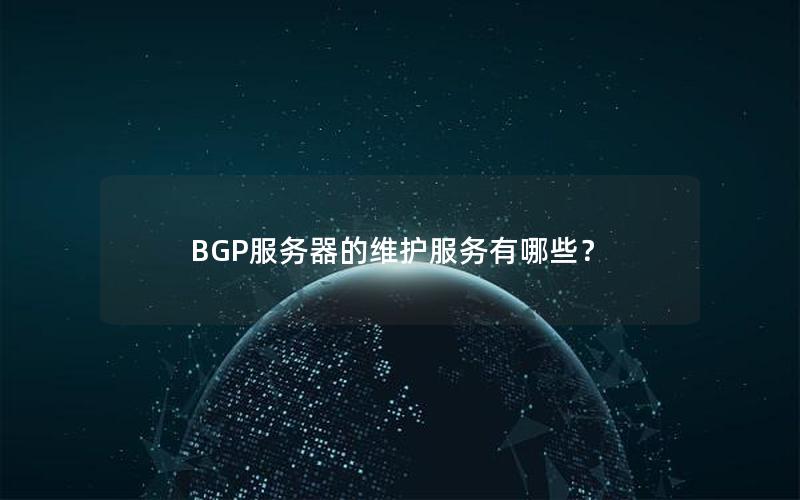 BGP服务器的维护服务有哪些？