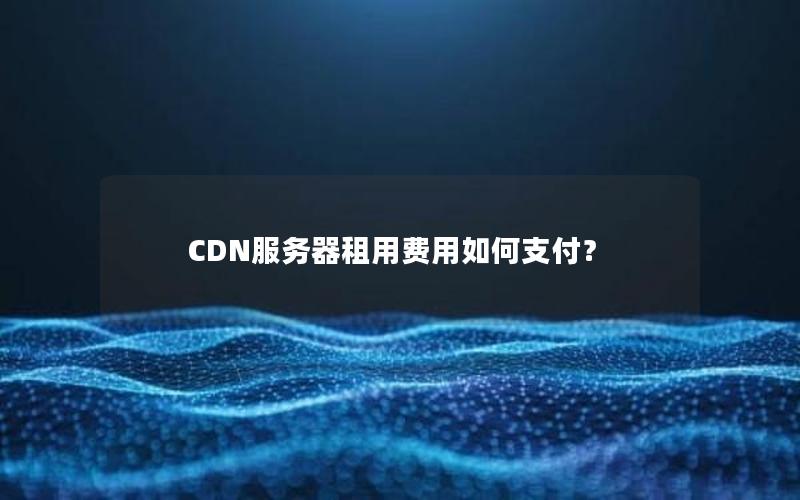 CDN服务器租用费用如何支付？