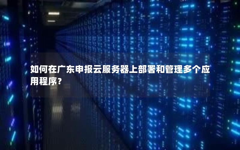 如何在广东申报云服务器上部署和管理多个应用程序？