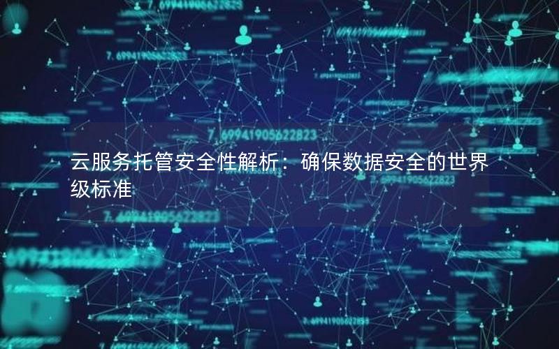 云服务托管安全性解析：确保数据安全的世界级标准