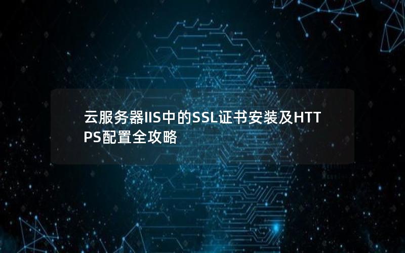 云服务器IIS中的SSL证书安装及HTTPS配置全攻略