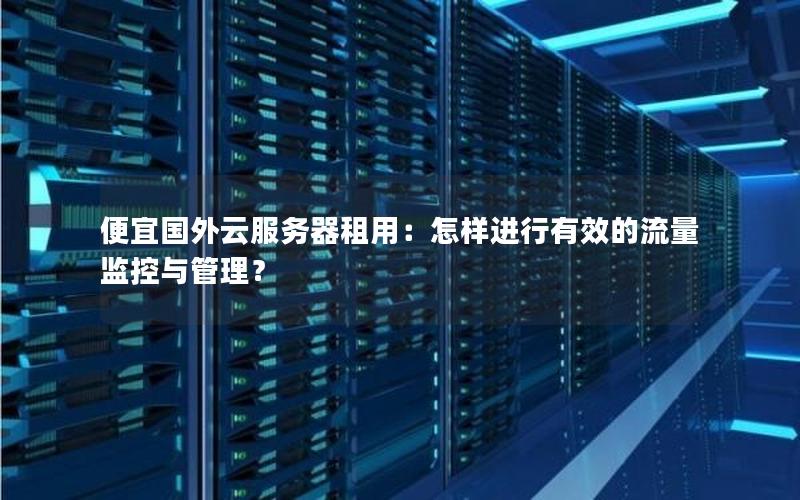 便宜国外云服务器租用：怎样进行有效的流量监控与管理？