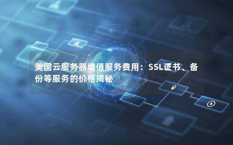 美国云服务器增值服务费用：SSL证书、备份等服务的价格揭秘