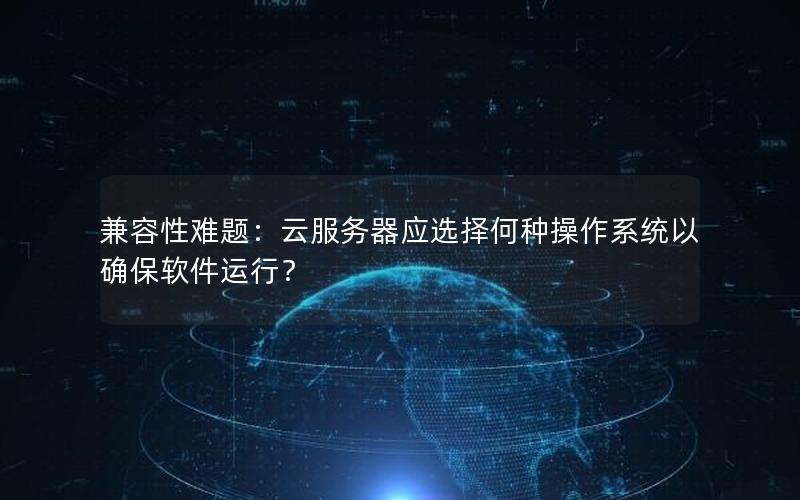 兼容性难题：云服务器应选择何种操作系统以确保软件运行？