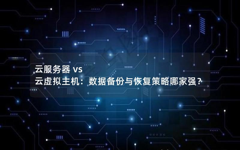 云服务器 vs 云虚拟主机：数据备份与恢复策略哪家强？