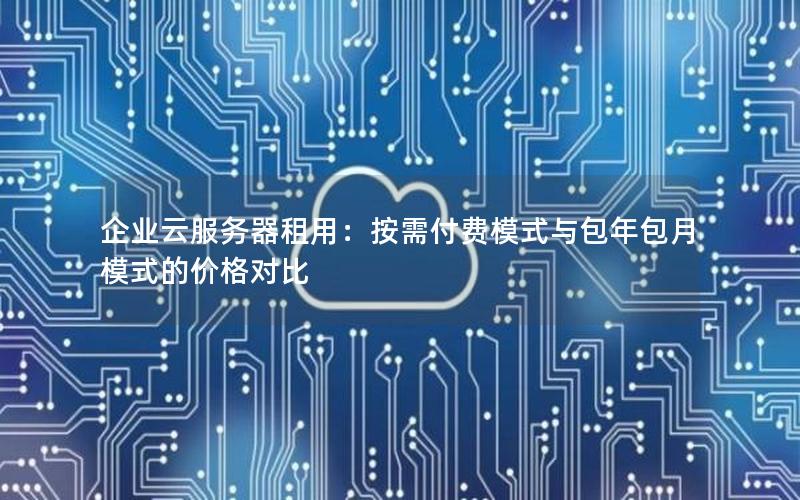 企业云服务器租用：按需付费模式与包年包月模式的价格对比