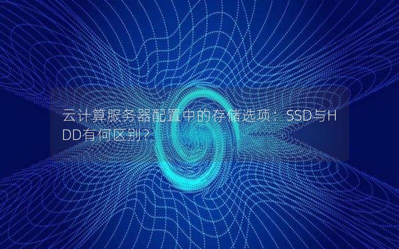 云计算服务器配置中的存储选项：SSD与HDD有何区别？