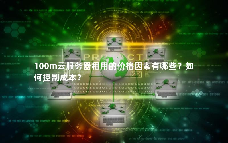 100m云服务器租用的价格因素有哪些？如何控制成本？