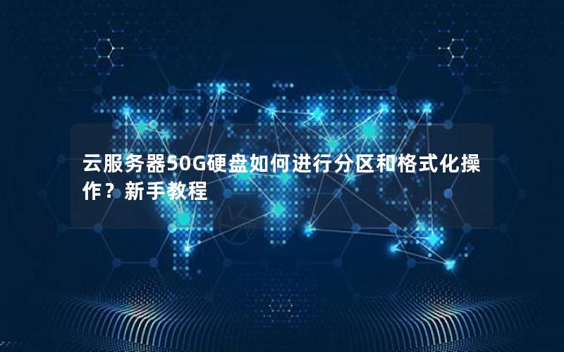 云服务器50G硬盘如何进行分区和格式化操作？新手教程