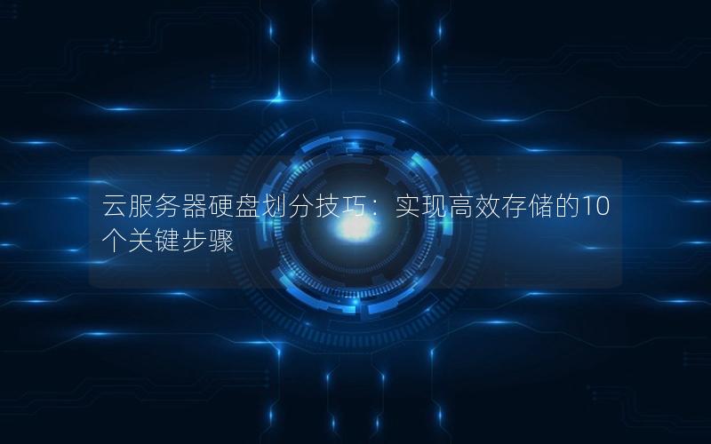 云服务器硬盘划分技巧：实现高效存储的10个关键步骤