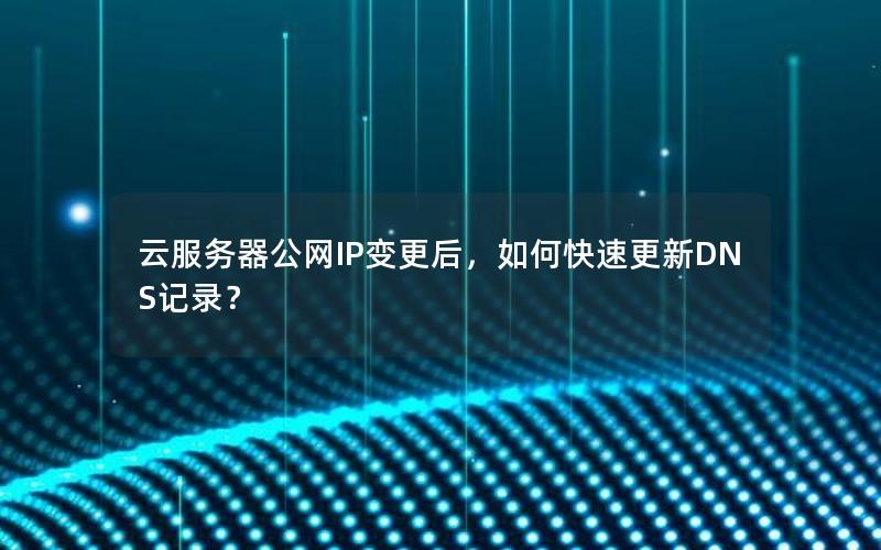 云服务器公网IP变更后，如何快速更新DNS记录？