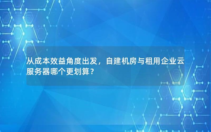 从成本效益角度出发，自建机房与租用企业云服务器哪个更划算？