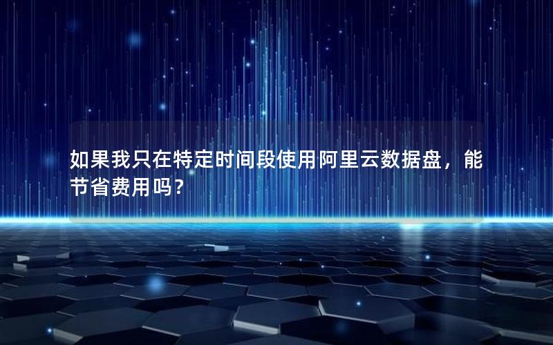 如果我只在特定时间段使用阿里云数据盘，能节省费用吗？