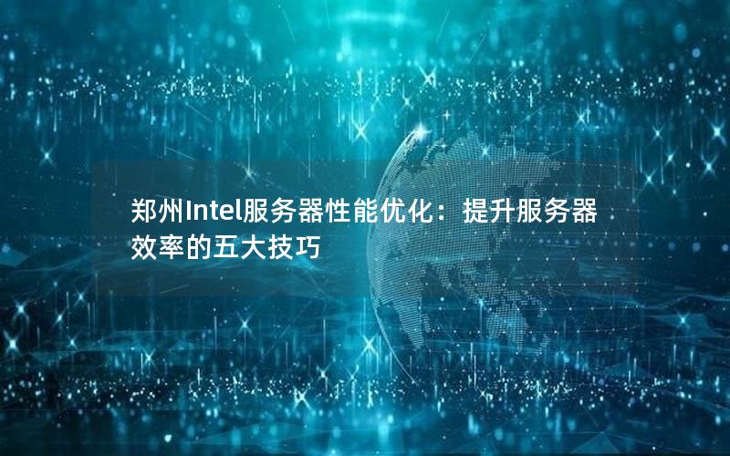 郑州Intel服务器性能优化：提升服务器效率的五大技巧