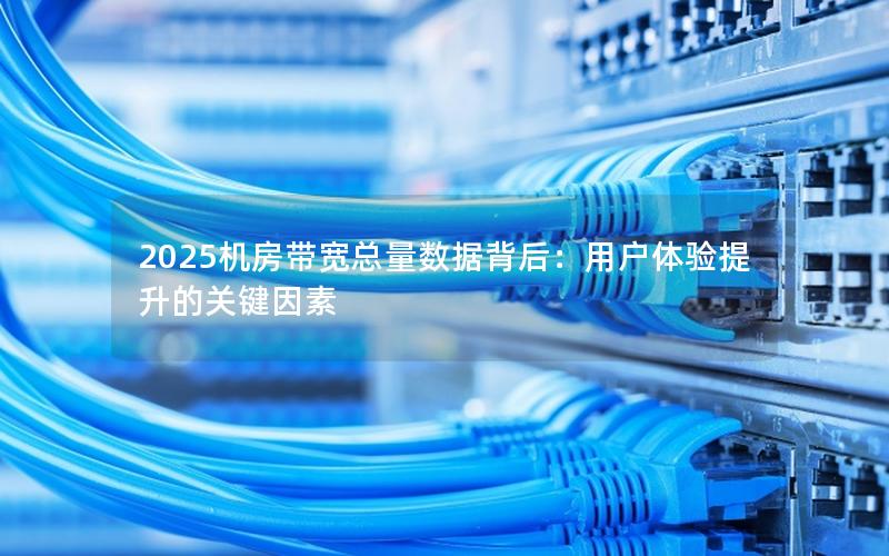 2025机房带宽总量数据背后：用户体验提升的关键因素