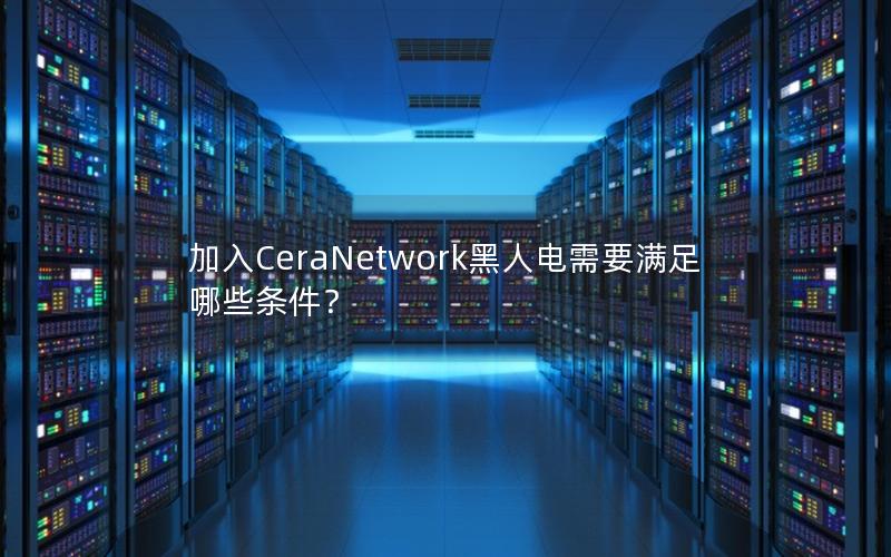 加入CeraNetwork黑人电需要满足哪些条件？