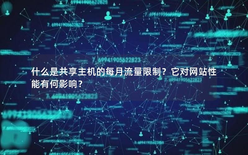 什么是共享主机的每月流量限制？它对网站性能有何影响？