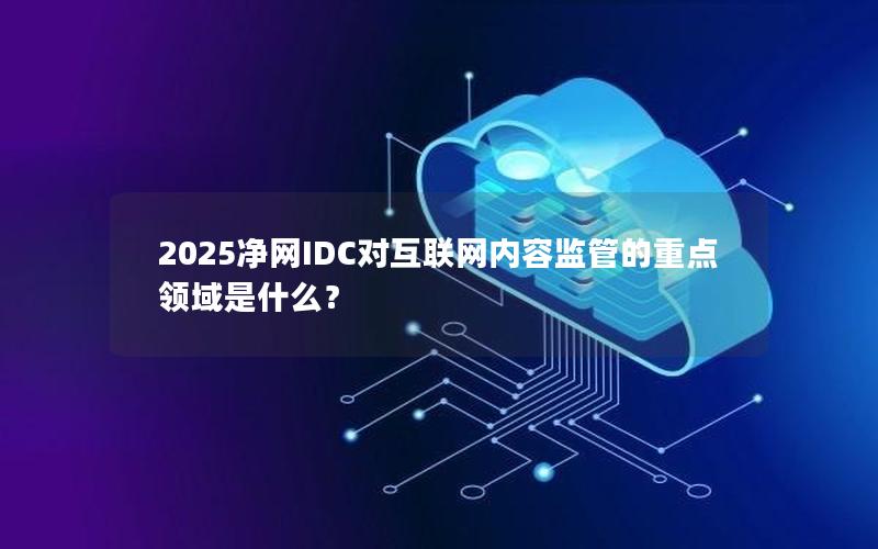 2025净网IDC对互联网内容监管的重点领域是什么？