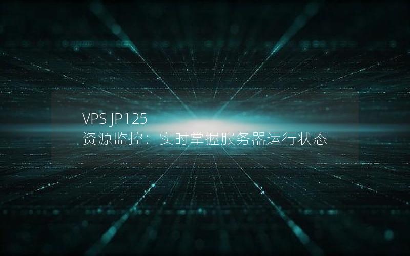 VPS JP125 资源监控：实时掌握服务器运行状态