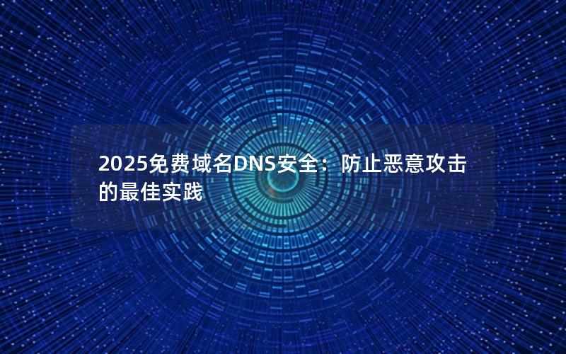 2025免费域名DNS安全：防止恶意攻击的最佳实践