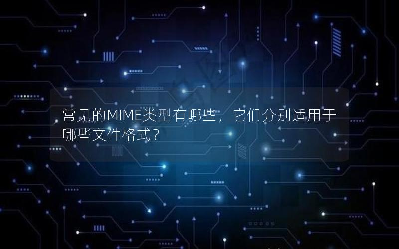 常见的MIME类型有哪些，它们分别适用于哪些文件格式？