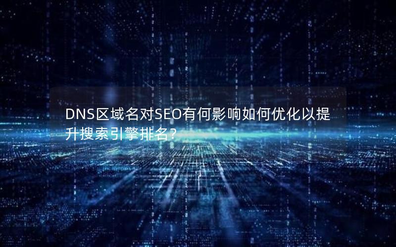 DNS区域名对SEO有何影响如何优化以提升搜索引擎排名？