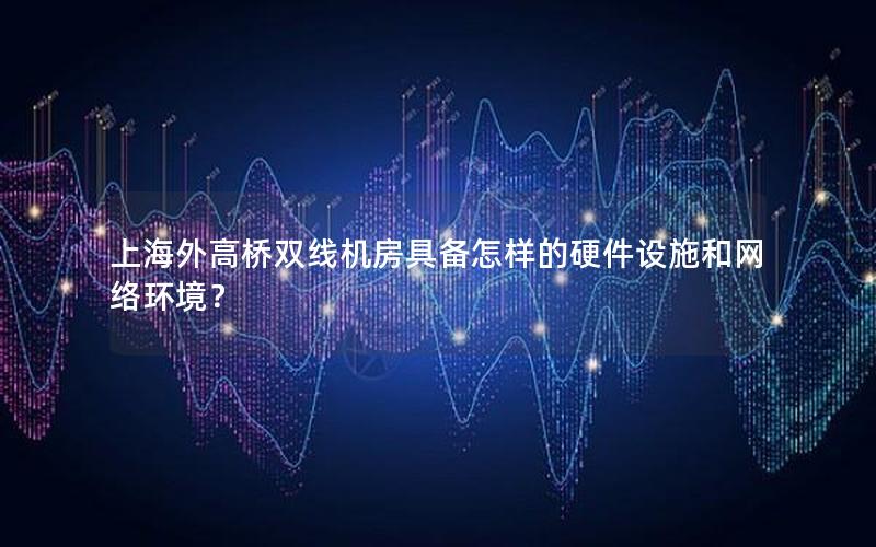 上海外高桥双线机房具备怎样的硬件设施和网络环境？